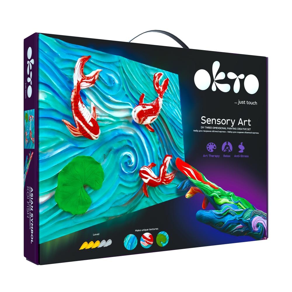 Kūrybinis Modelino rinkinys - 3D tapyba Koi Carps (30*40 cm)-Žaislai, Kūrybiniai žaislai, Lipdymas-e-vaikas