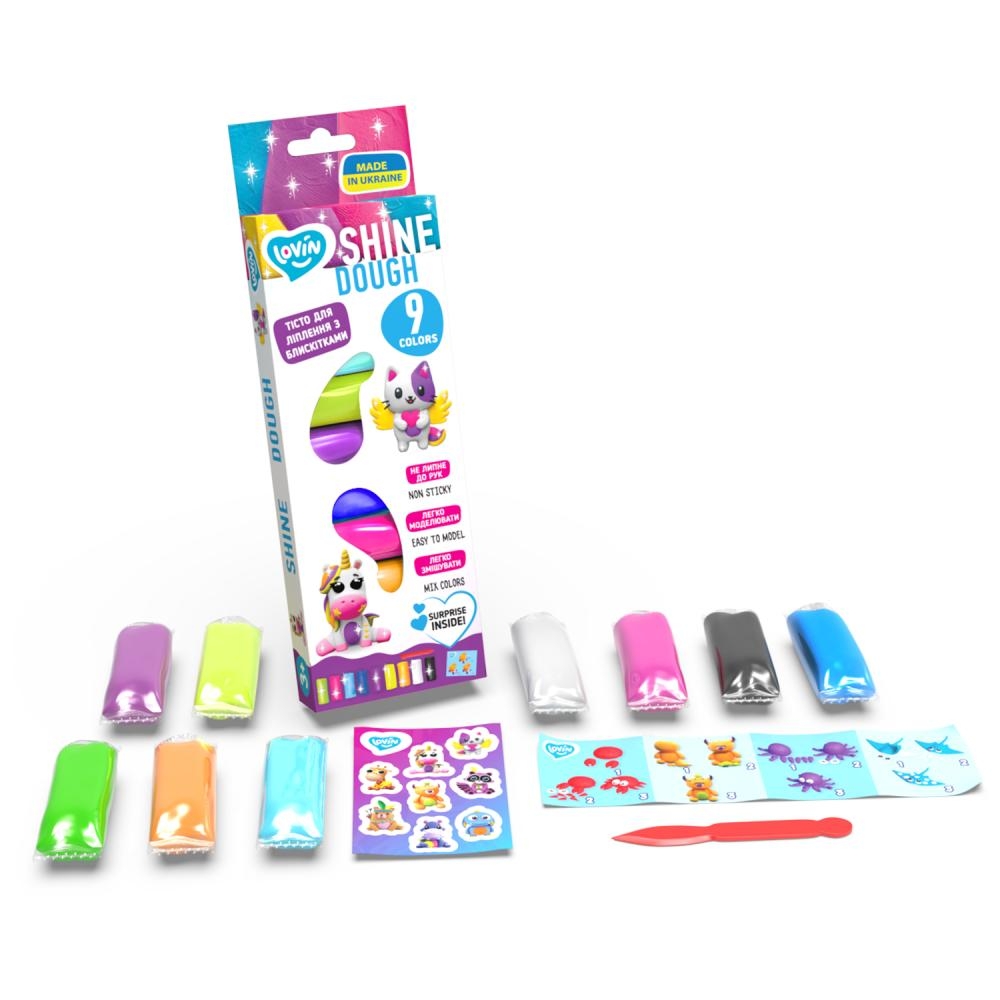 Kūrybinis Modelino rinkinys Play Dough - Shine Asorti 9 spalvos-Žaislai, Kūrybiniai žaislai, Lipdymas-e-vaikas