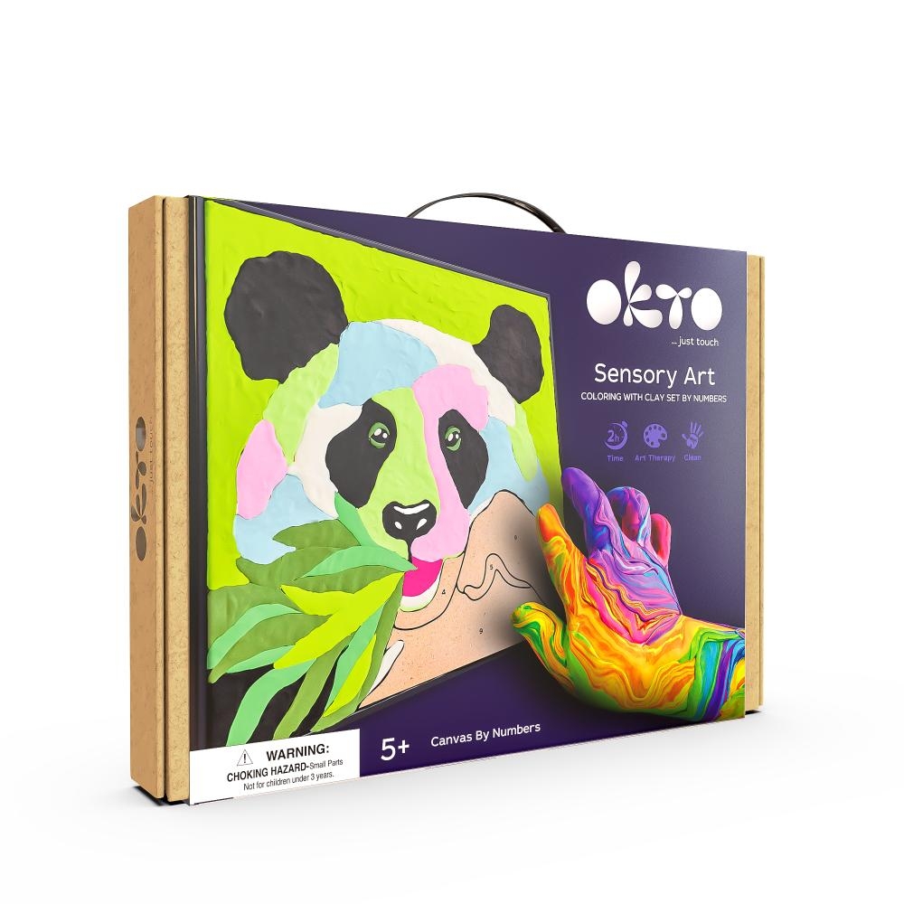 Kūrybinis Modelino rinkinys - 3D tapyba Panda (30*30 cm)-Žaislai, Kūrybiniai žaislai, Lipdymas-e-vaikas