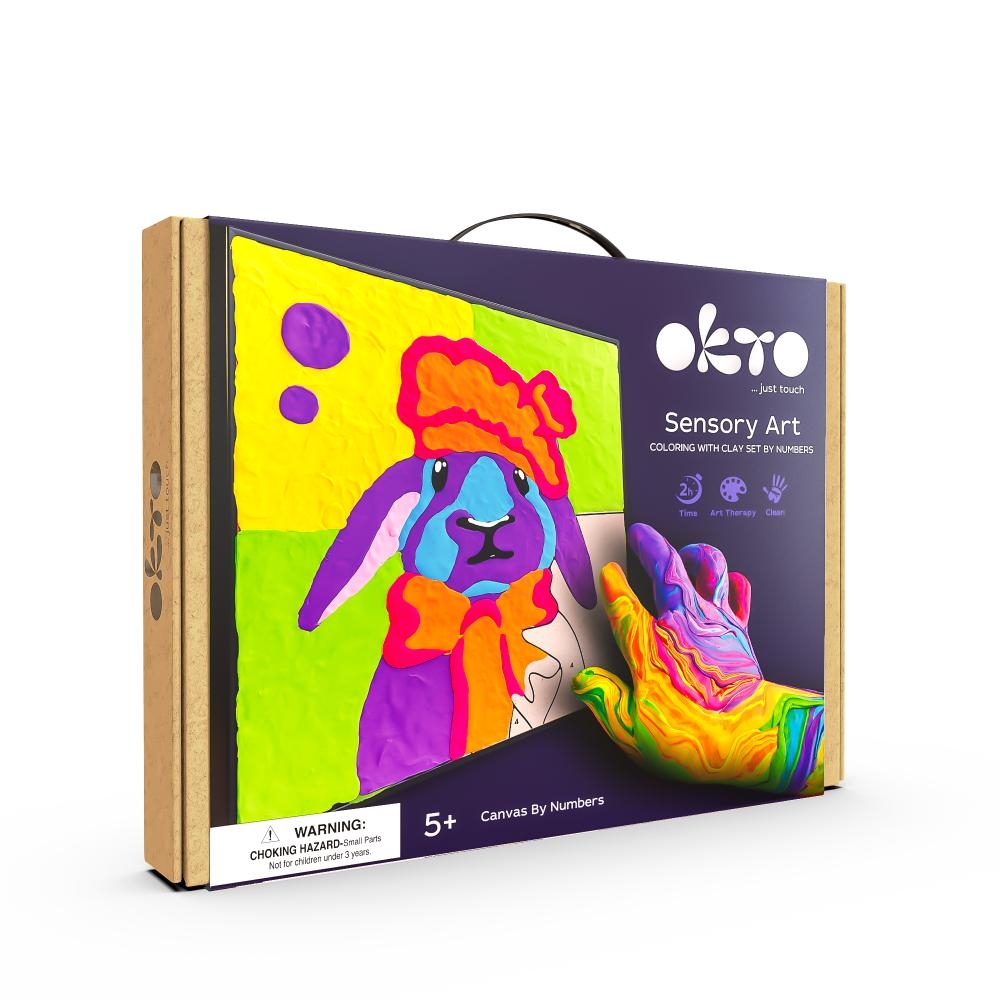 Kūrybinis Modelino rinkinys - 3D tapyba Kiškutis (30*30 cm)-Žaislai, Kūrybiniai žaislai, Lipdymas-e-vaikas