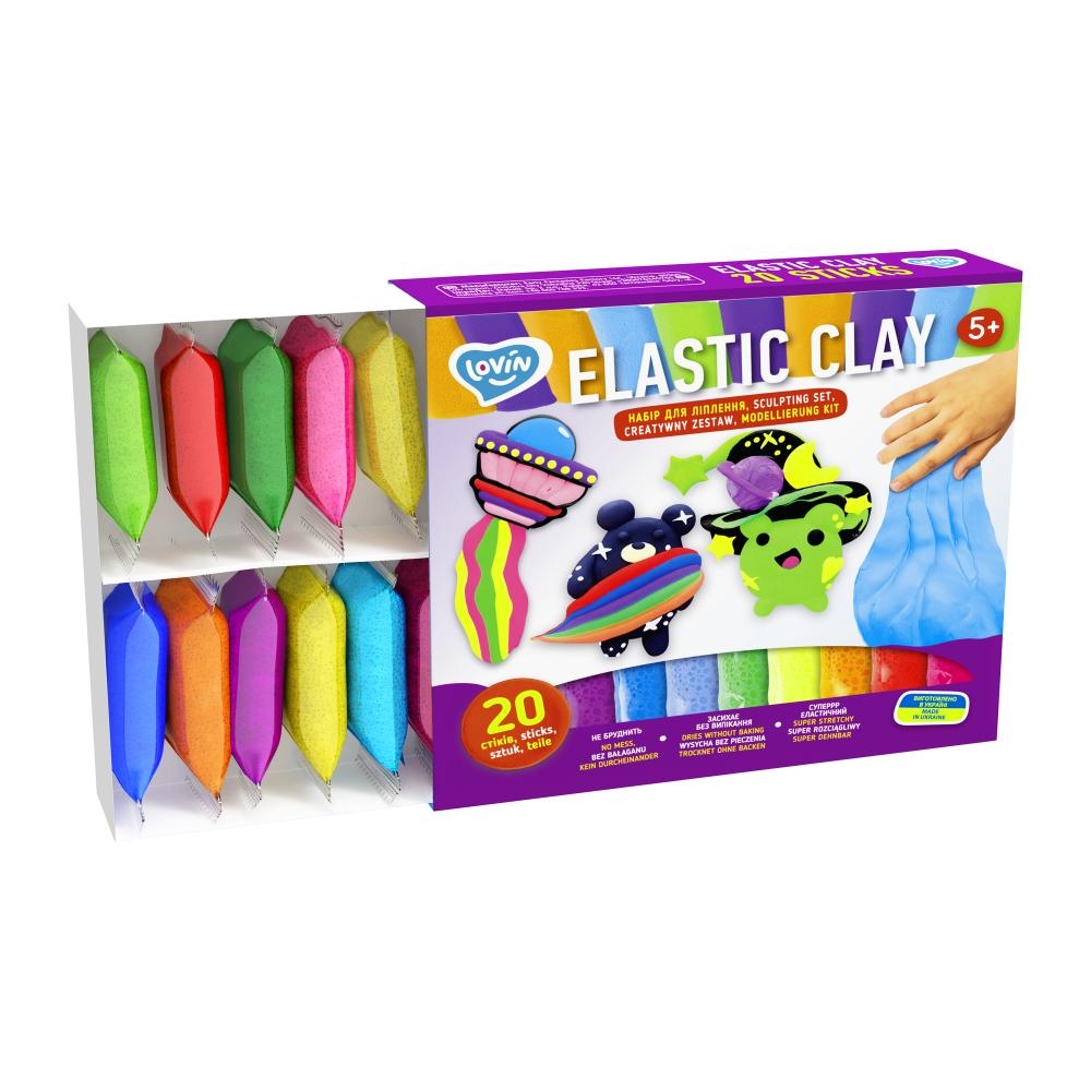 Kūrybinis Modelino - Plastilino rinkinys Elastic 20 vnt-Žaislai, Kūrybiniai žaislai, Lipdymas-e-vaikas