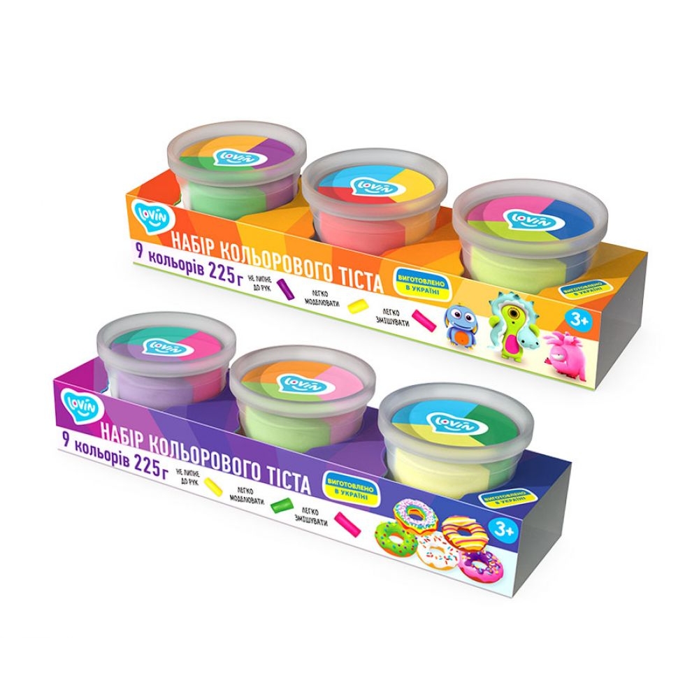 Kūrybinis Modelino rinkinys Play Dough - 3 skardinės 9 spalvų-Žaislai, Kūrybiniai žaislai, Lipdymas-e-vaikas