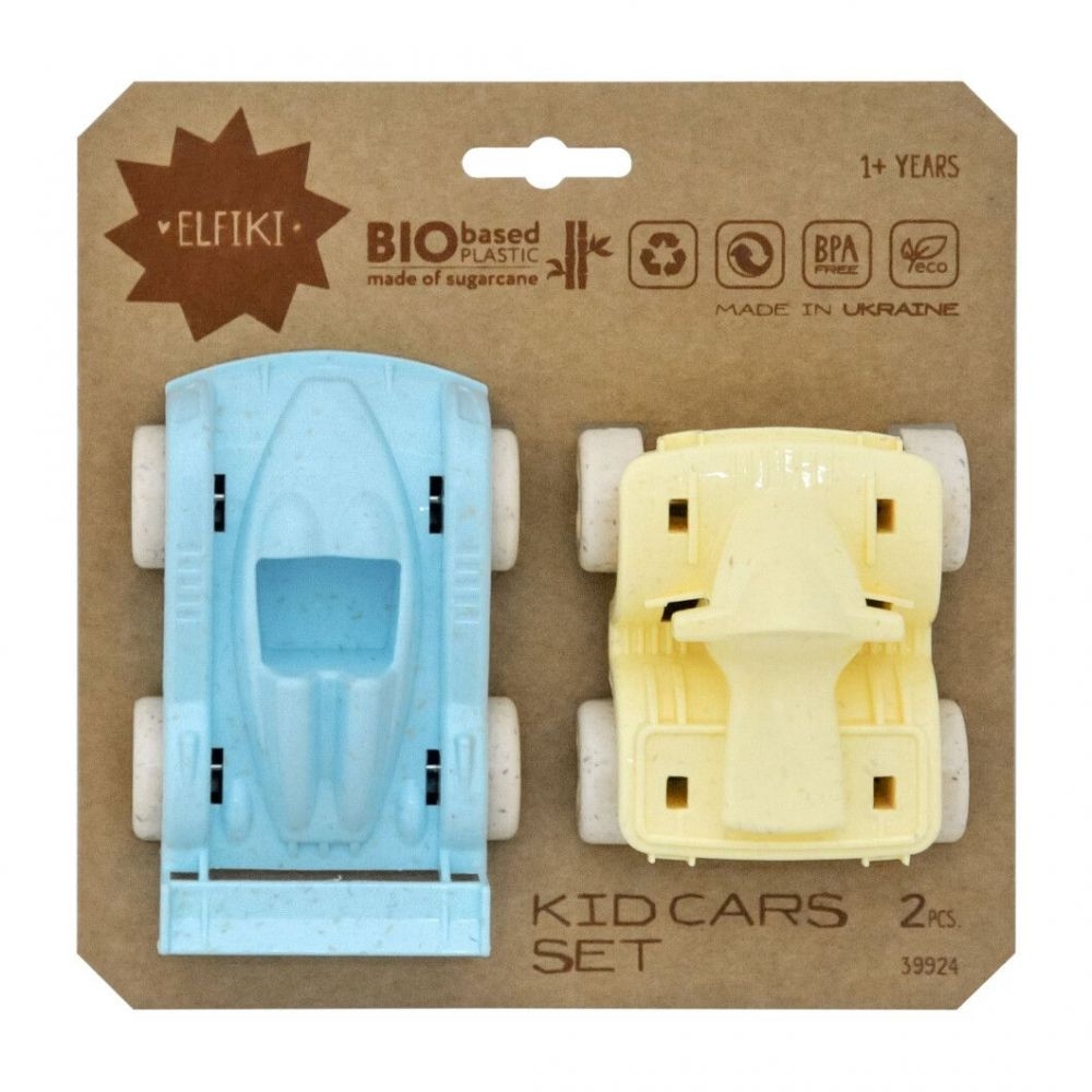  Kudikiams žaislas Eco Kid automobilių komplektas 2 vnt. Elfiki 