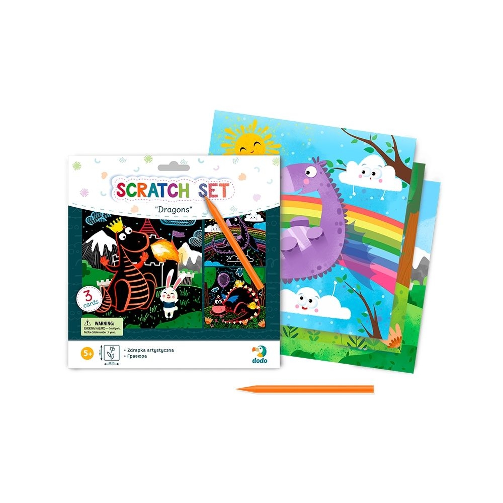 Kūrybinis rinkinys Scratch Set Drakonai-Žaislai, Kūrybiniai žaislai, Kūrybiniai rinkiniai-e-vaikas
