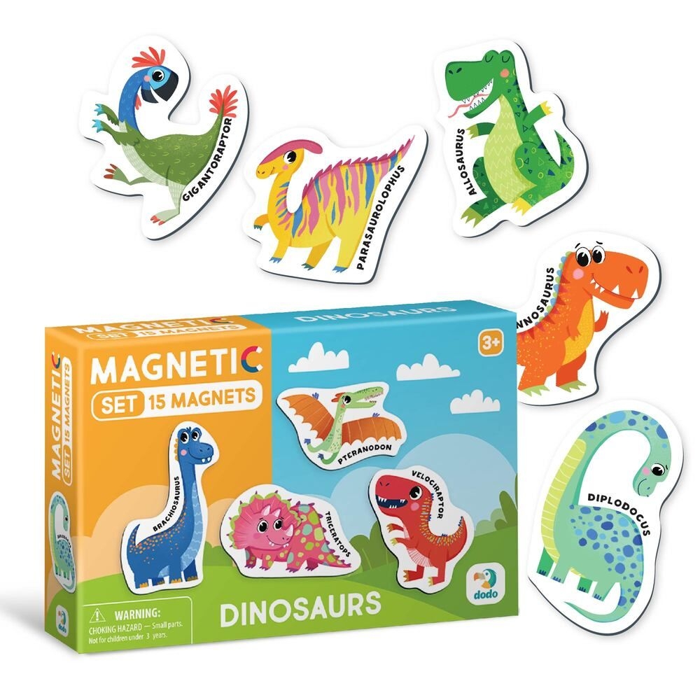 Edukacinis magnetinis žaidimas - dėlionė Dinozaurai-Žaislai, Dėlionės, Magnetinės dėlionės-e-vaikas