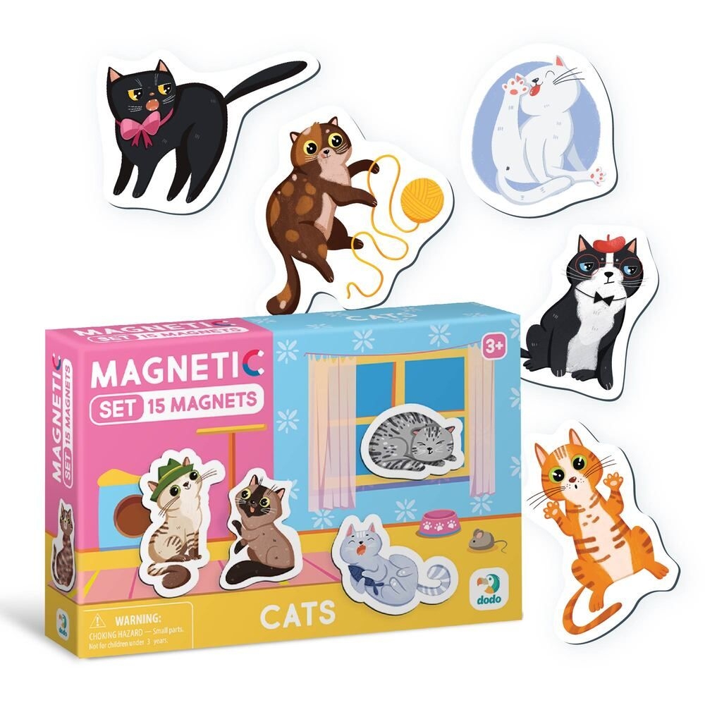 Edukacinis magnetinis žaidimas - dėlionė Katės-Žaislai, Dėlionės, Magnetinės dėlionės-e-vaikas