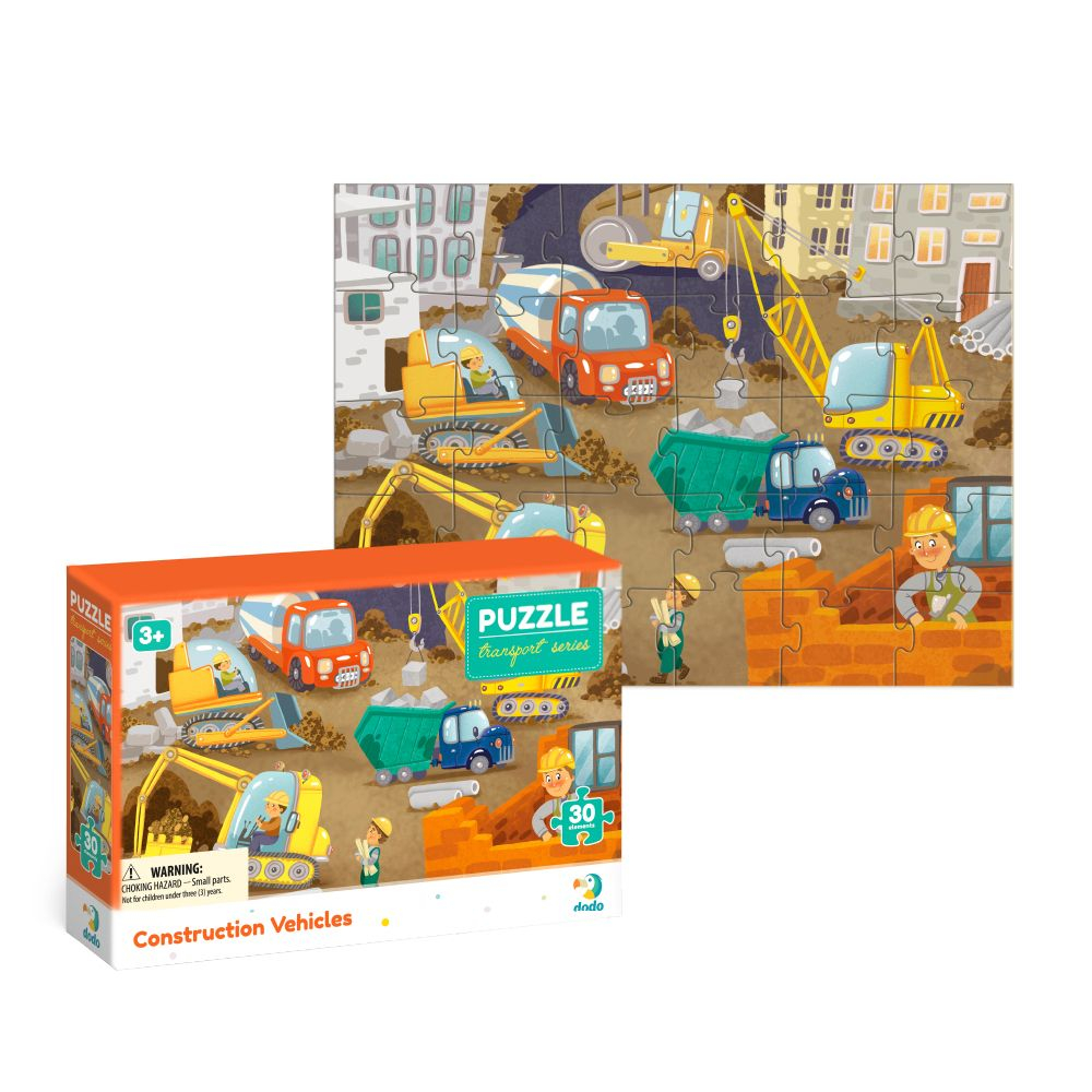 Dėlionė Statybinis transportas 30 el.-Žaislai, Dėlionės, Dėlionės iki 500 detalių-e-vaikas