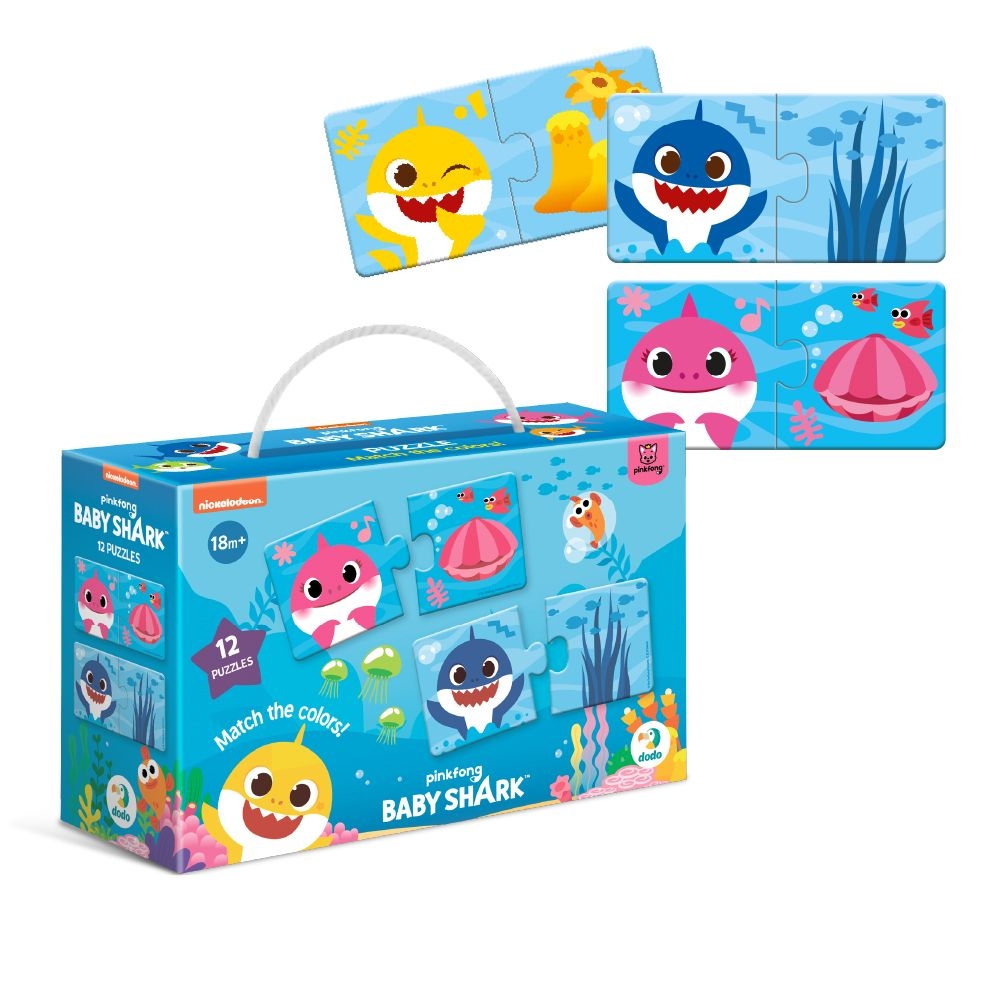  Kudikiams žaislas Duo Dėlionė Baby Shark Sujunkite spalvas! 