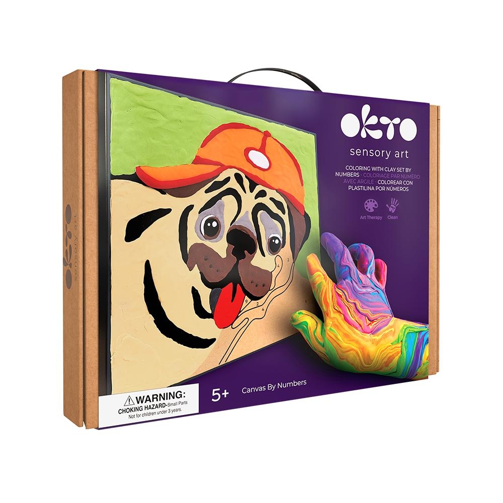 Kūrybinis rinkinys Modelino rinkinys - 3D tapyba Mopsas (30*30 cm)-Žaislai, Kūrybiniai žaislai, Lipdymas-e-vaikas
