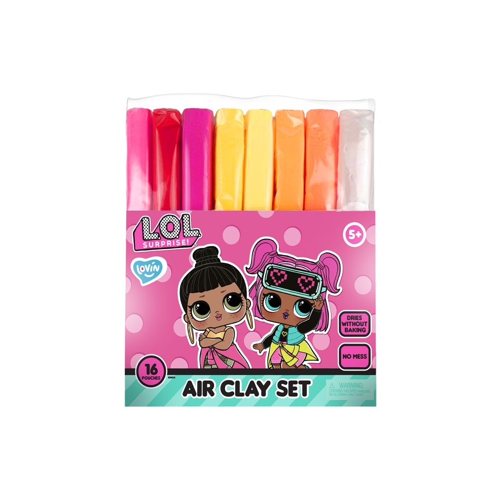 Kūrybinis rinkinys Modelino rinkinys Air Clay - 16 spalvos L.O.L. Surprise!