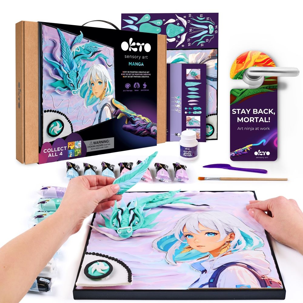 Kūrybinis rinkinys Modelino rinkinys - 3D tapyba MANGA Oras (29*29 cm)-Žaislai, Kūrybiniai žaislai, Lipdymas-e-vaikas