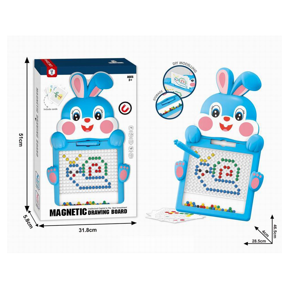 Magnetinė lenta zuikis 46,5 cm mėlyna-Žaislai, Dėlionės, Magnetinės dėlionės-e-vaikas