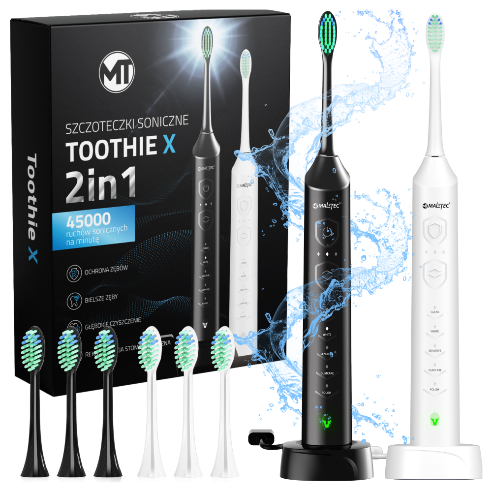 MalTec Szczoteczki Soniczne Do Zębów Toothie X2in1
