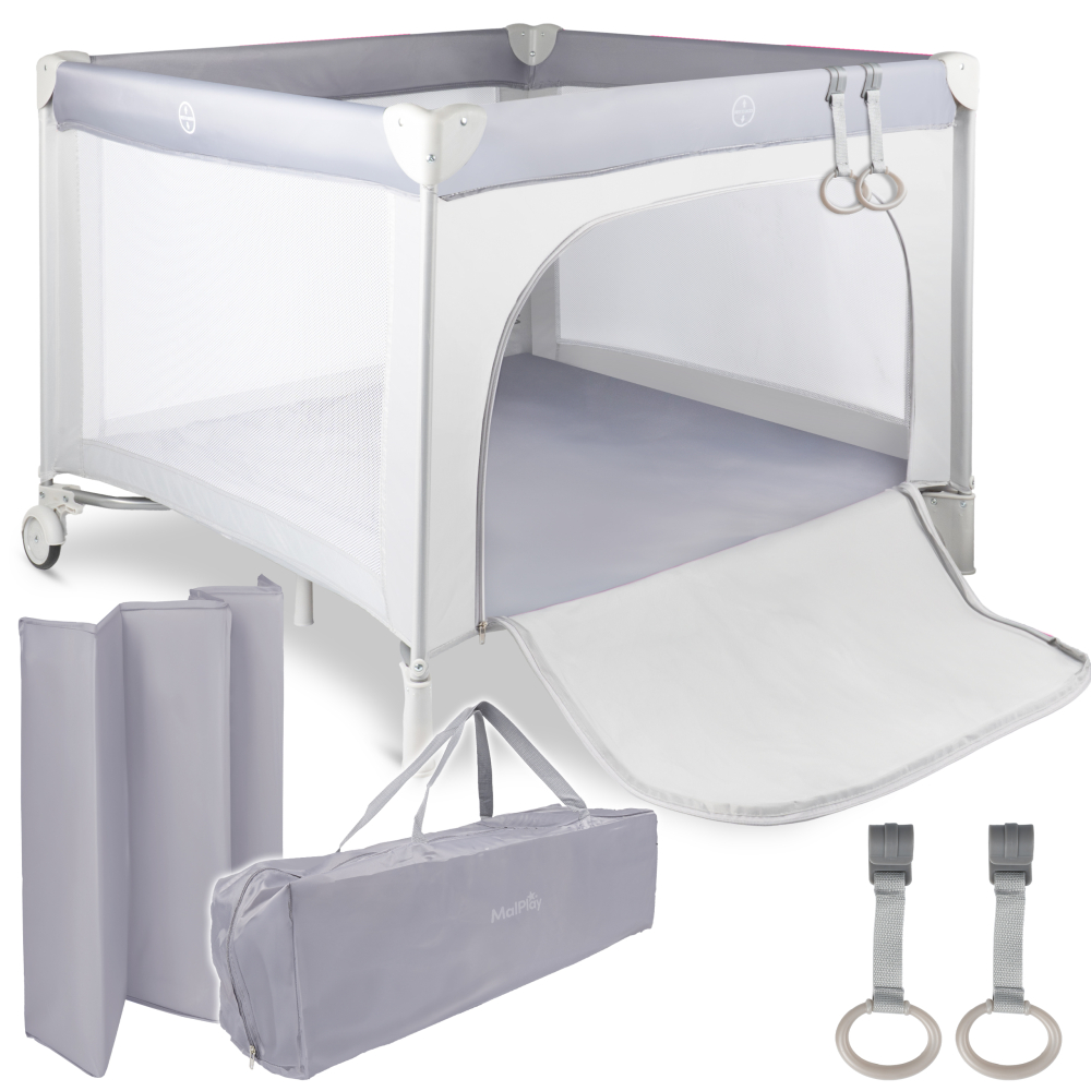 Kelioninė lovelė ZONI pilka-Miegui, Maniežai-e-vaikas