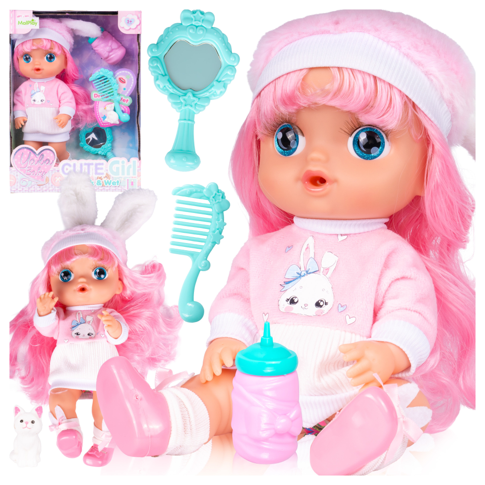 Lėlė su priedais 30 cm Geria ir šlapinasi-Žaislai, Lėlės ir jų priedai, Lėlės-e-vaikas