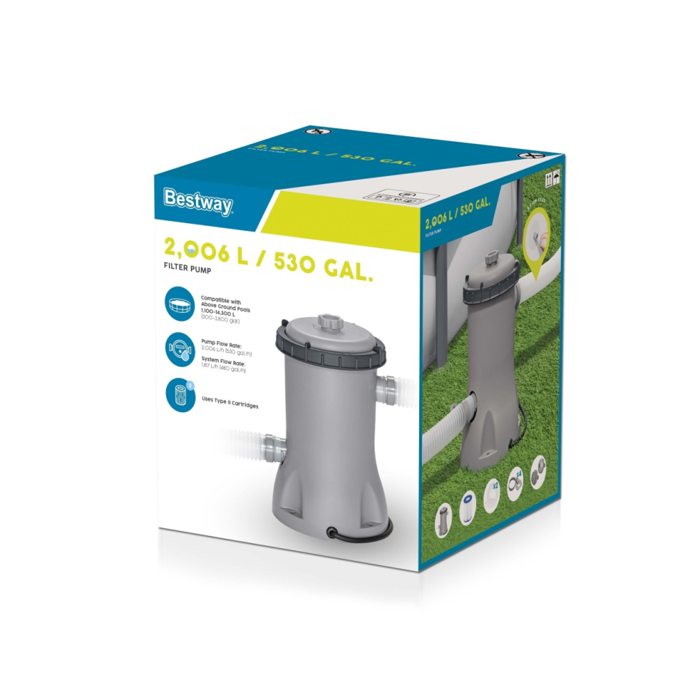 Baseino filtravimo siurblys 2006l/h BESTWAY + pakaitinis filtras II-Baseinai, Baseinų priedai-e-vaikas