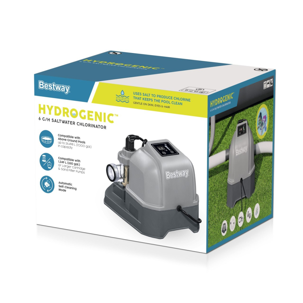 Chlorator słonej wody do basenów Generator chloru BESTWAY Czyszczenie wody + Paski testowe
