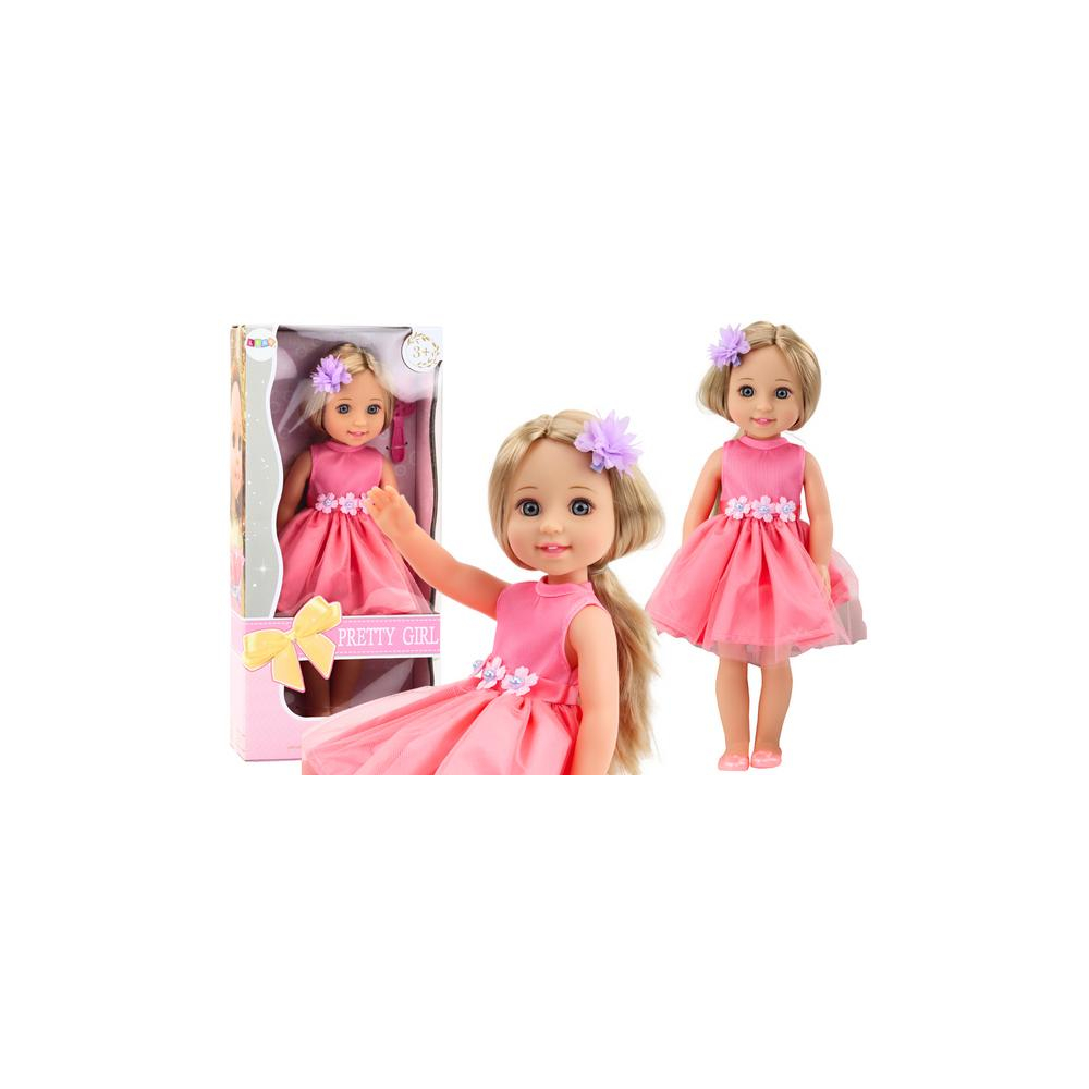 Lėlė ilgais plaukais Rožinė suknelė Clip Brush 38cm-Žaislai, Lėlės ir jų priedai, Lėlės-e-vaikas