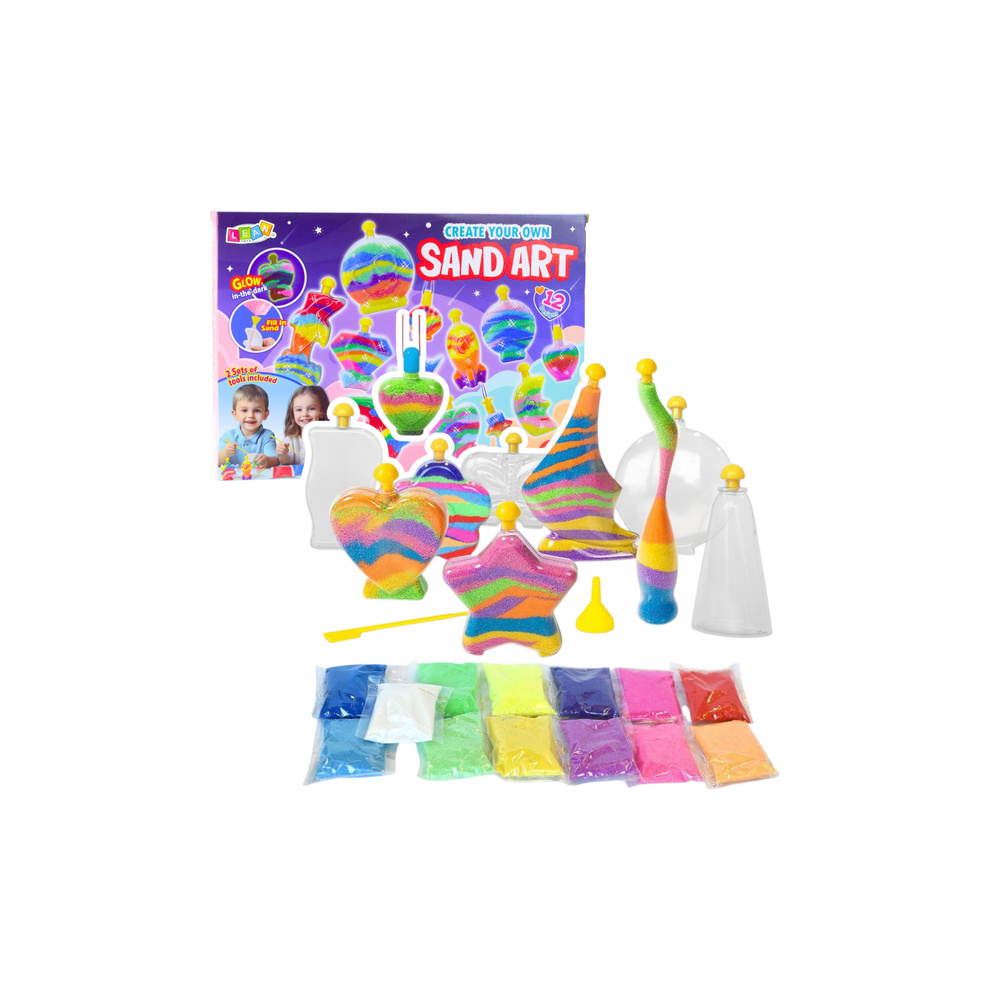 Kūrybinis smėlio meno rinkinys - spalvotas ir fluorescencinis smėlis-Žaislai, Kūrybiniai žaislai, Kūrybiniai rinkiniai-e-vaikas
