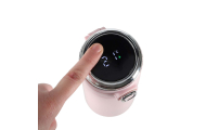 LED termoso puodelis su kandikliu 350 ml rožinės spalvos