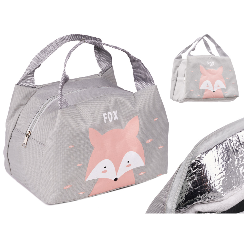 Termoizoliacinis pusryčių / pietų krepšelis Fox pink-Maitinimui, Termo krepšiai-e-vaikas