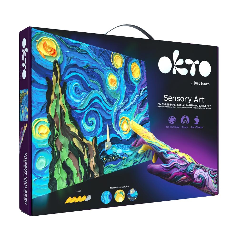  Kūrybinis rinkinys Modelino rinkinys - 3D tapyba Starry night (30*40 cm) 