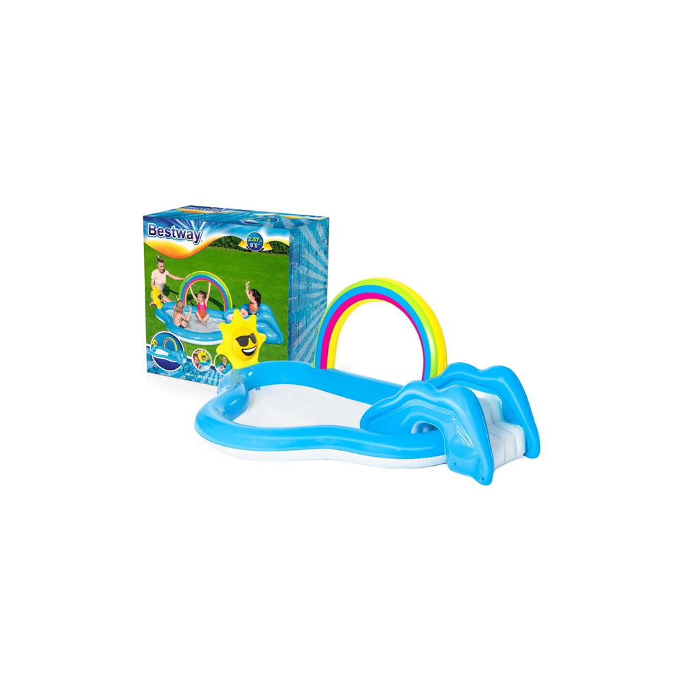 Pripučiama žaidimų aikštelė 257 x 145 x 91 cm Bestway 53092-Žaislai, Lauko žaislai, Baseinai, Pripučiami baseinai-e-vaikas