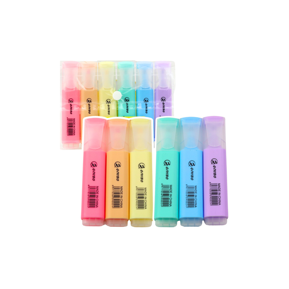 Spalvotų pastelinių žymeklių rinkinys 6 vnt-Mokyklai, kūrybai, Kanceliarija-e-vaikas