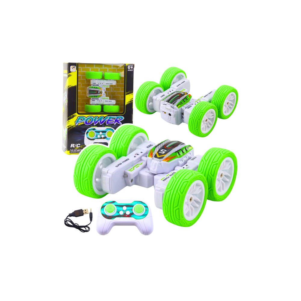 Nuotolinio valdymo akrobatinis visureigis 360° pultas žalias 1:32-Žaislai, Auto ir transporto žaislai, Valdomos radijo bangomis-