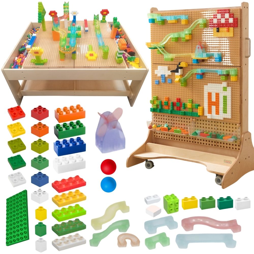 Konstruktoriaus kaladėlių rinkinys MASTERKIDZ STEM kamuoliukų kelias 359 el.