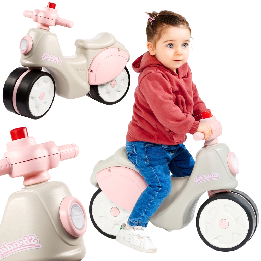 FALK Motoroleris Strada Retro Riding mergaitėms Tylios padangos nuo 1 metų-Judėjimui, Paspiriamosios mašinėlės ir jų priedai, Pa