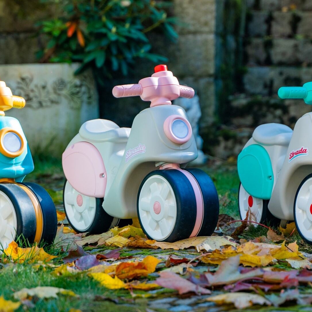 FALK Motoroleris Strada Retro Riding mergaitėms Tylios padangos nuo 1 metų-Judėjimui, Paspiriamosios mašinėlės ir jų priedai, Pa