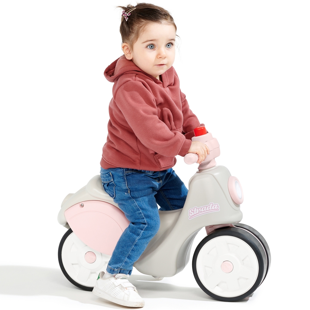 FALK Motoroleris Strada Retro Riding mergaitėms Tylios padangos nuo 1 metų-Judėjimui, Paspiriamosios mašinėlės ir jų priedai, Pa