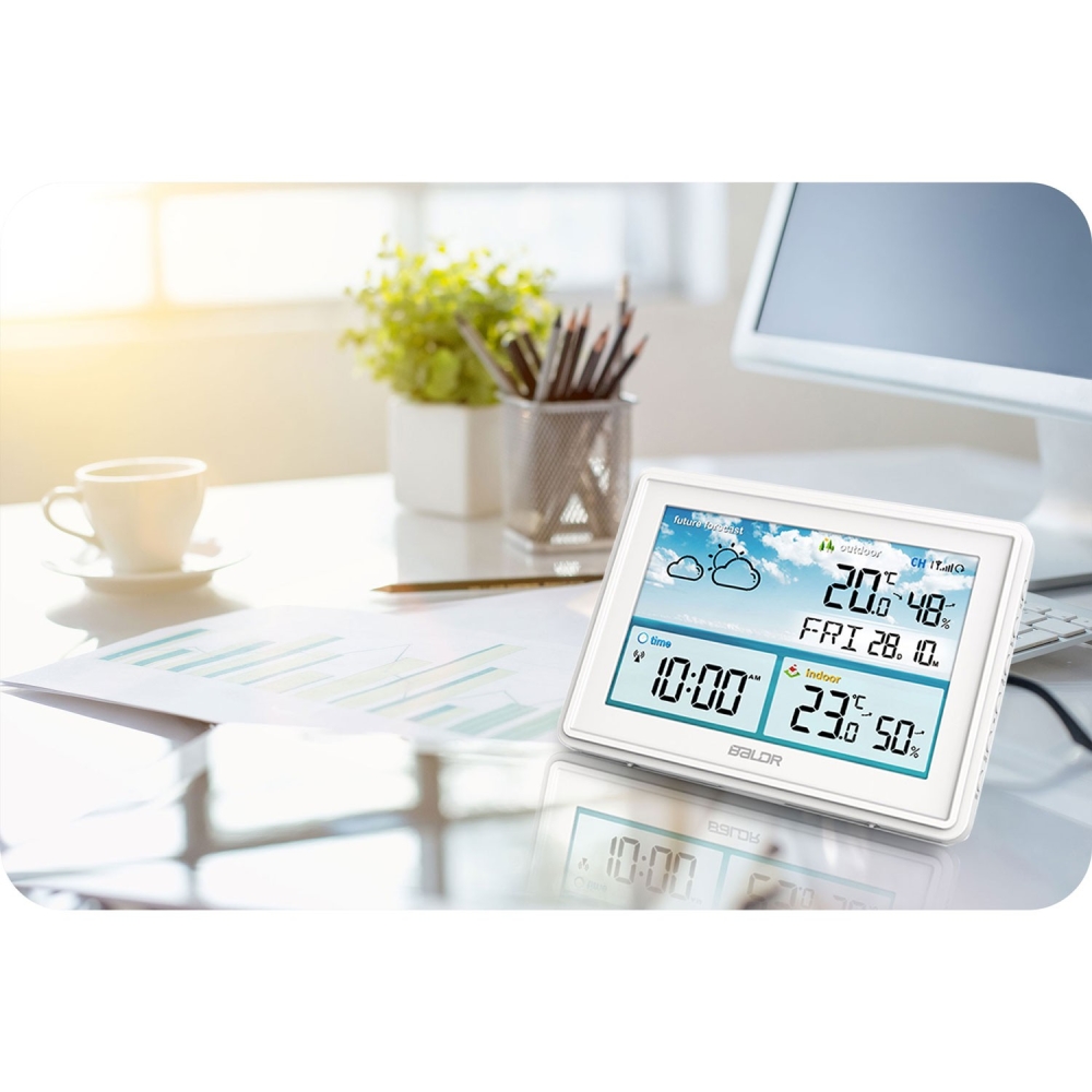 Meteorologijos stotis su ekranu BD-909 balta-Namai, laisvalaikis, turizmas, Namų apyvokos prekės-e-vaikas