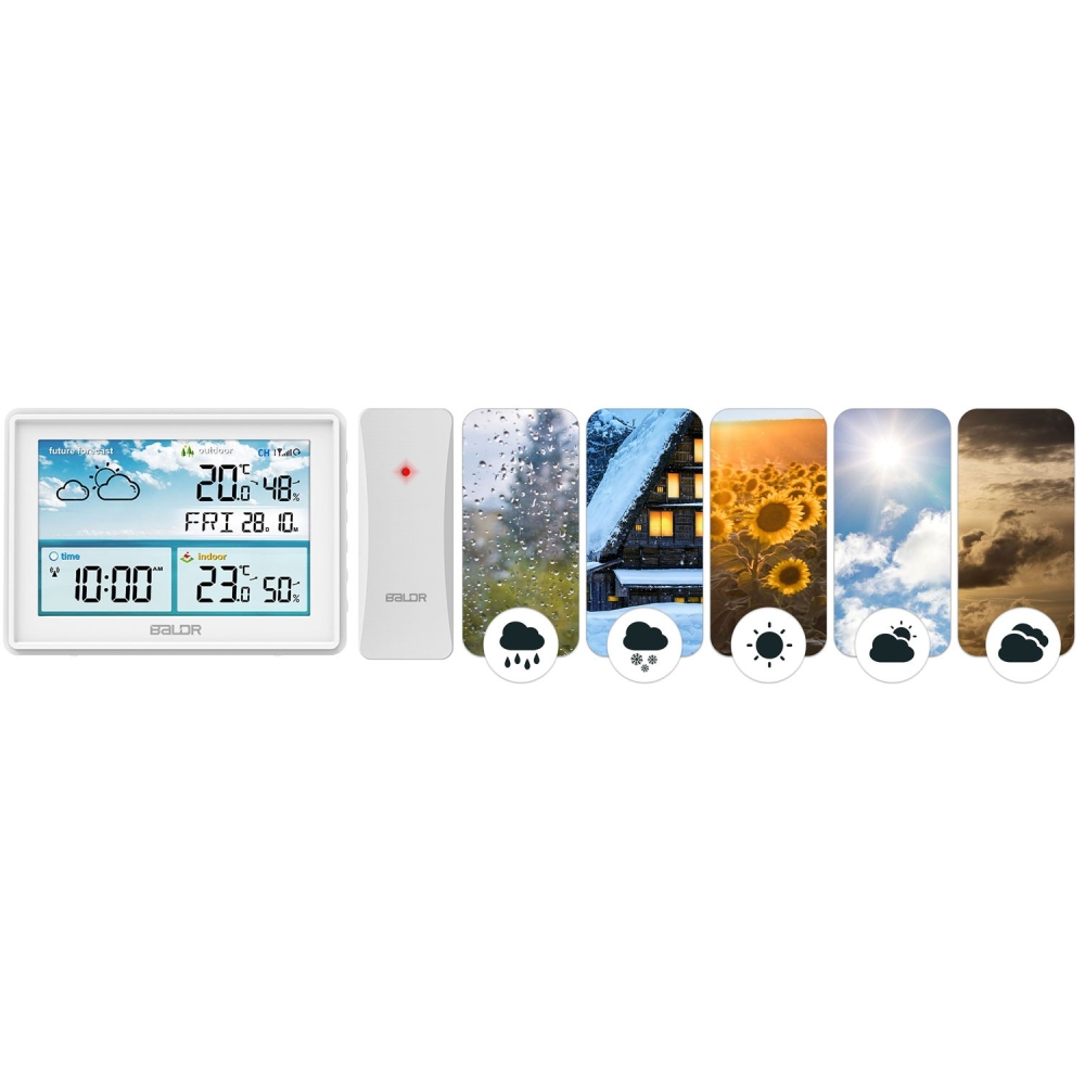 Meteorologijos stotis su ekranu BD-909 balta-Namai, laisvalaikis, turizmas, Namų apyvokos prekės-e-vaikas