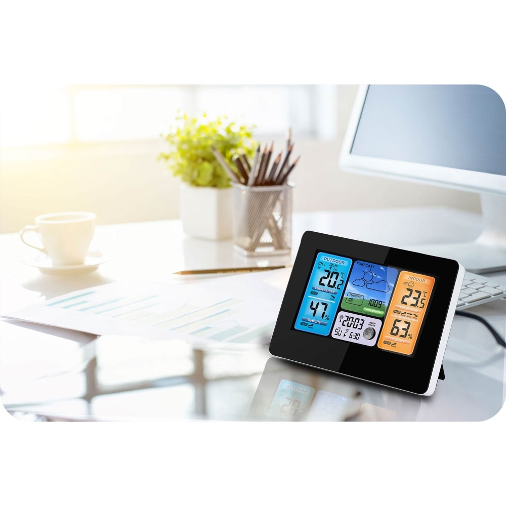 Meteorologijos stotis su ekranu BD-902 juoda-Namai, laisvalaikis, turizmas, Namų apyvokos prekės-e-vaikas