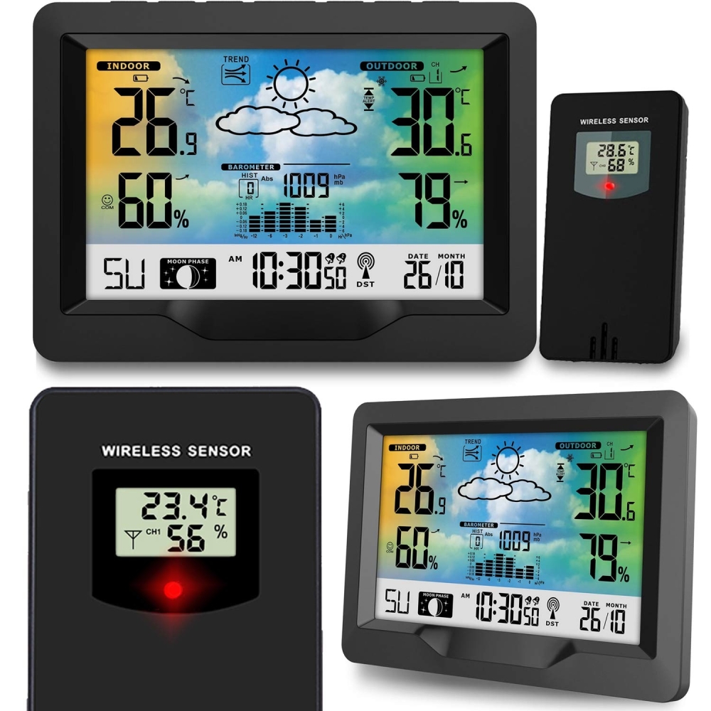 Meteorologijos stotis su ekranu BD-901 juoda-Namai, laisvalaikis, turizmas, Namų apyvokos prekės-e-vaikas