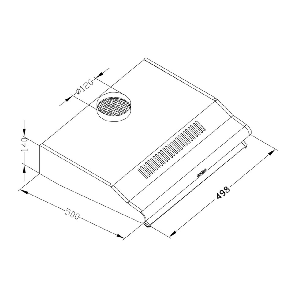 Po spintele montuojamas Berdsen BE-10-A 50 cm absorbentas, juodas-Namai, laisvalaikis, turizmas, Virtuvei-e-vaikas