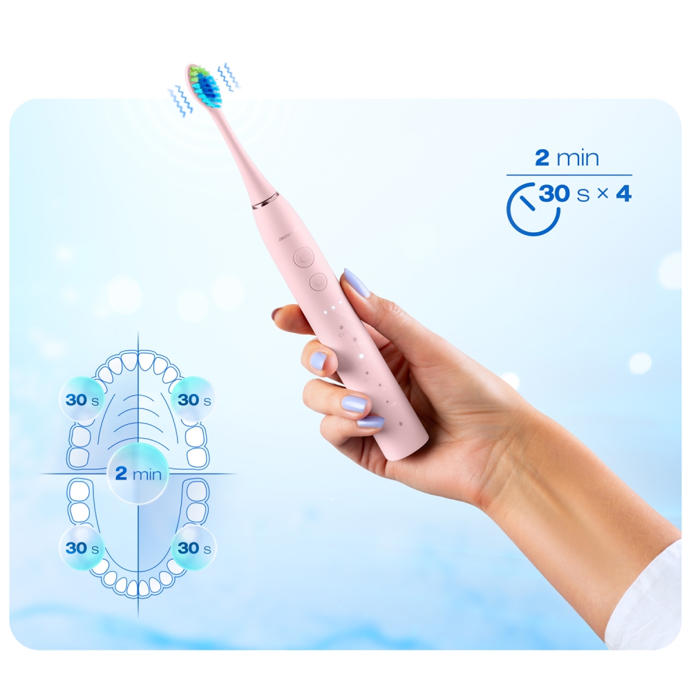 Dantų šepetėlis Berdsen Galaxy Sonic rožinės spalvos-Namai, laisvalaikis, turizmas, Sveikata, grožis, higiena-e-vaikas