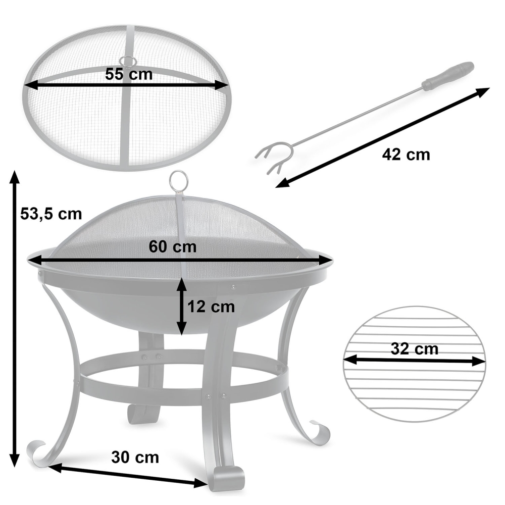 Sodo laužavietė Berdsen BD-880 60 cm-Namai, laisvalaikis, turizmas, Kepsninės, laužavietės-e-vaikas