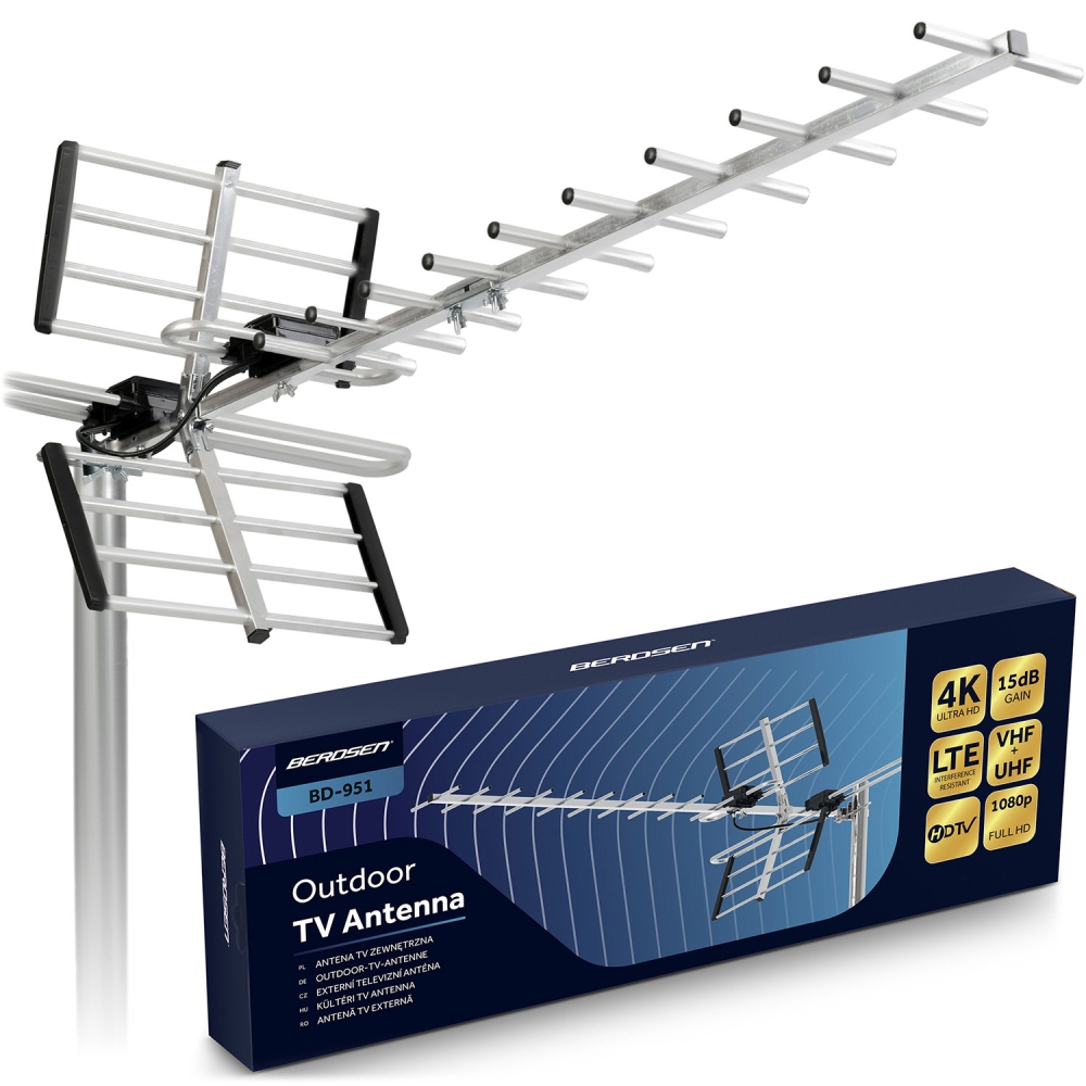 Lauko kryptinė TV antena ultra HD 4K Berdsen BD-951-Namai, laisvalaikis, turizmas, Namų apyvokos prekės-e-vaikas