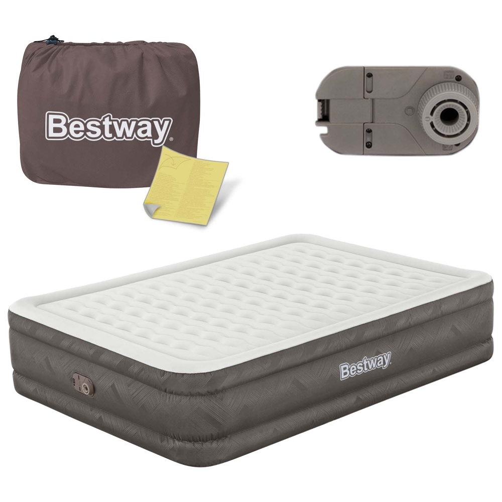 Pripučiamas čiužinys 203x152x46 cm su įmontuota elektrine pompa Bestway 69050-Namai, laisvalaikis, turizmas, Pripučiami čiužinia