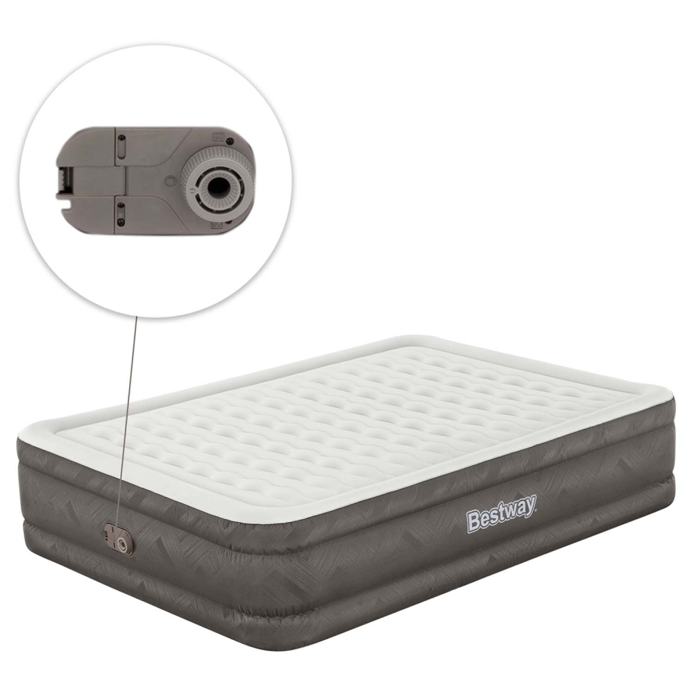 Pripučiamas čiužinys 203x152x46 cm su įmontuota elektrine pompa Bestway 69050-Namai, laisvalaikis, turizmas, Pripučiami čiužinia