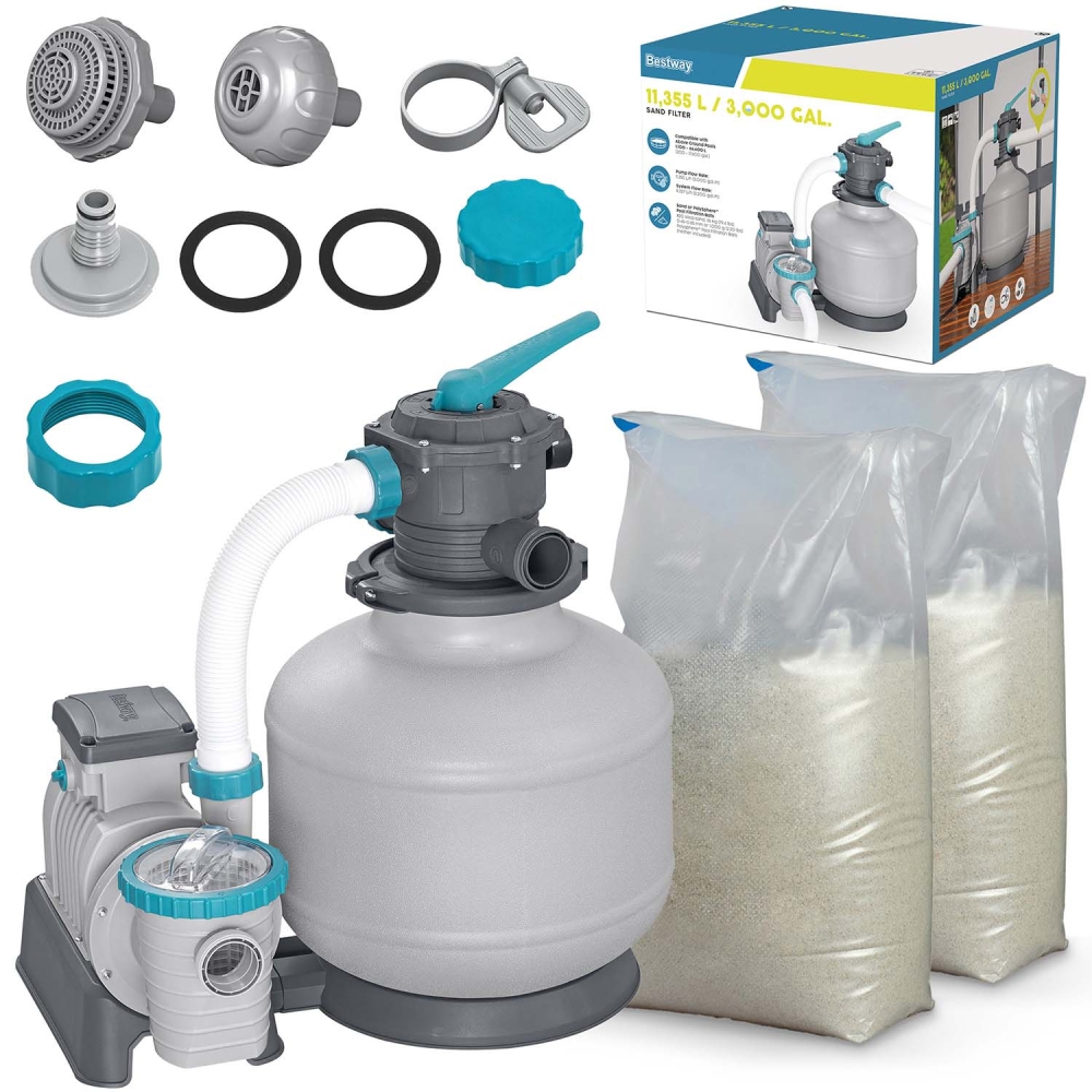 Smėlio siurblys 11355 L/h + smėlis 50 kg Bestway-Baseinai, Baseinų priedai-e-vaikas