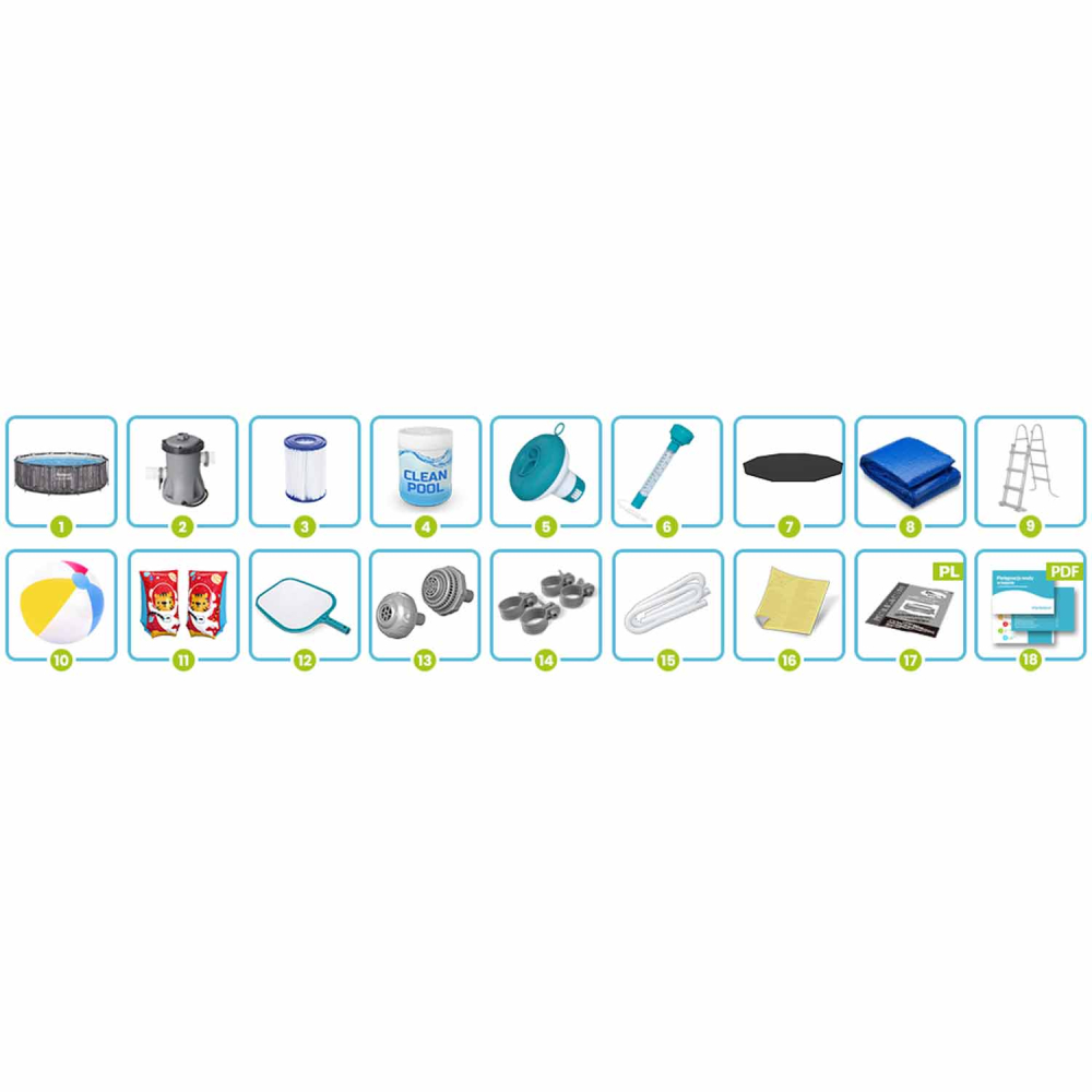 Sodo rėminis baseinas 366 x 100 cm 18in1 Bestway 5614X-Baseinai, Karkasiniai baseinai-e-vaikas