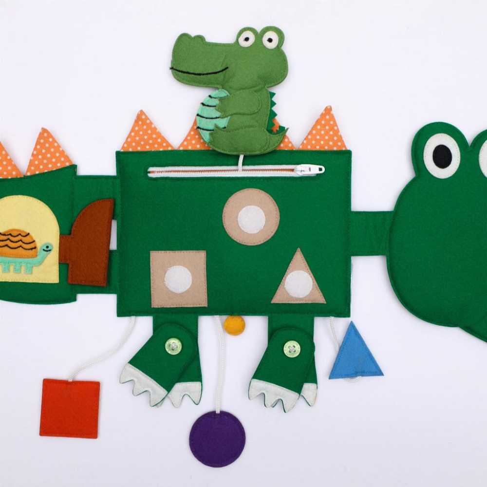 Sensorinė edukacinė knygelė JD - Krokodilas-Žaislai, Kūdikiams, Žaislai mažyliams (iki 4 m.