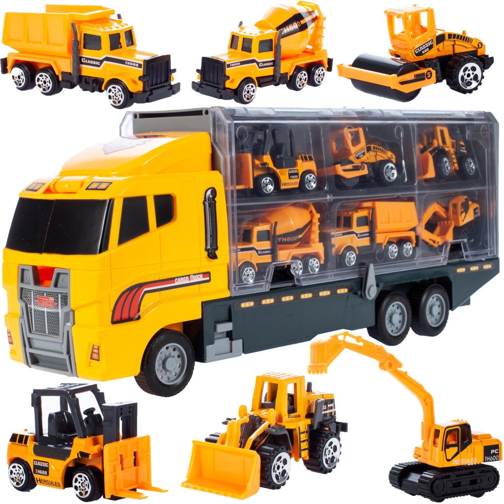 CARGO sunkvežimio priekaba su 7in1 transporto priemonėmis-Žaislai, Auto ir transporto žaislai, Mašinos-e-vaikas